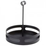 American Metalcraft SCHB8 Black Rectangular Contemporary Condiment Caddy with Card Holder - 8