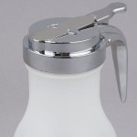 TableCraft PP410 10 oz. Polypropylene Teardrop Syrup Dispenser with Chrome Plated Metal Top - 12/Pack