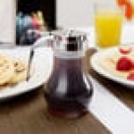 TableCraft PP410 10 oz. Polypropylene Teardrop Syrup Dispenser with Chrome Plated Metal Top - 12/Pack