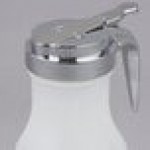TableCraft PP410 10 oz. Polypropylene Teardrop Syrup Dispenser with Chrome Plated Metal Top - 12/Pack