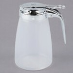 TableCraft PP410 10 oz. Polypropylene Teardrop Syrup Dispenser with Chrome Plated Metal Top - 12/Pack