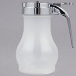 TableCraft PP410 10 oz. Polypropylene Teardrop Syrup Dispenser with Chrome Plated Metal Top - 12/Pack