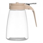 TableCraft PP410 10 oz. Polypropylene Teardrop Syrup Dispenser with Chrome Plated Metal Top - 12/Pack
