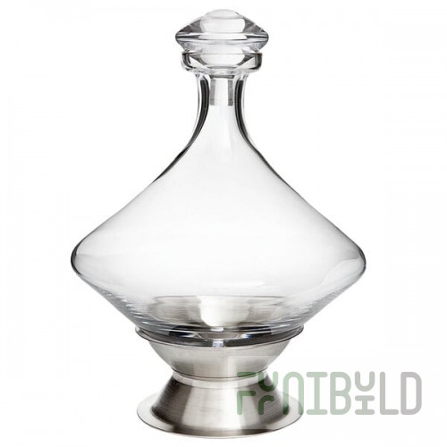 Franmara 9111 Orbital 60 oz. Crystal Decanter with Crystal Stopper and Brushed Stainless Steel Base