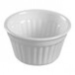 Solia Fondant 2 oz. Round White Fluted Porcelain Mini Dish - 144/Case
