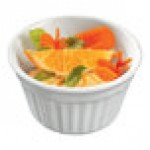 Solia Fondant 2 oz. Round White Fluted Porcelain Mini Dish - 144/Case