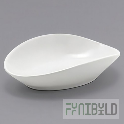 Front of the House Tides 3 oz. Semi-Matte White Oval Porcelain Ramekin - 12/Case
