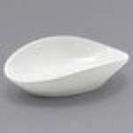 Front of the House Tides 3 oz. Semi-Matte White Oval Porcelain Ramekin - 12/Case