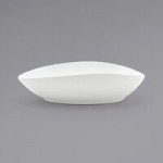 Front of the House Tides 3 oz. Semi-Matte White Oval Porcelain Ramekin - 12/Case