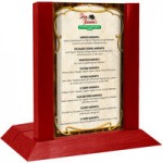 Menu Solutions WDMH-WET Berry Wood Menu Holder with 4