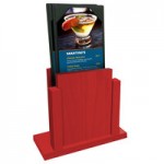 Menu Solutions WDMH-WET Berry Wood Menu Holder with 4