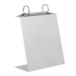 Menu Solutions MT2R-TOPA Alumitique Aluminum Menu Tent with Top Rings - Brushed Finish - 6 Menu Solutions MT2R-TOPA Alumitique Aluminum Menu Tent with Top Rings - Brushed Finish - 6