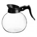 Curtis 70280200406 Crystalline Decaf Glass Coffee Decanter with Orange Handle and Decaf Logo