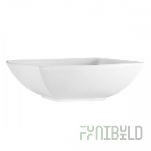CAC PNS-B8 Princesquare 32 oz. Bright White Square Porcelain Bowl - 24/Case