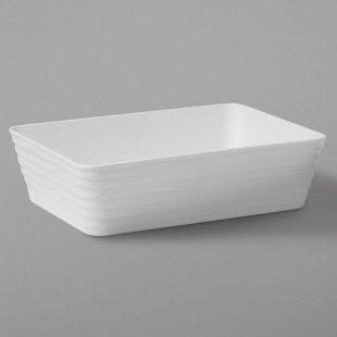 American Metalcraft B11W Del Mar 3 Qt. Rectangular White Plastic Stackable Serving Dish American Metalcraft B11W Del Mar 3 Qt. Rectangular White Plastic Stackable Serving Dish