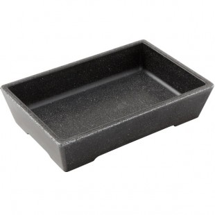 American Metalcraft GGB96 Grab & Go 25.5 oz. Black Speckled Rectangular Melamine Bowl