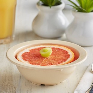 Acopa Foundations 10 oz. Tan Narrow Rim Melamine Grapefruit Bowl - 12/Case