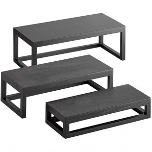 American Metalcraft AWRRP 3-Piece Black Wood Solid Frame Rectangular Riser Set American Metalcraft AWRRP 3-Piece Black Wood Solid Frame Rectangular Riser Set