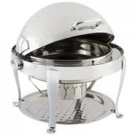 Bon Chef 19150CH Roman Sleek 3 Qt. Dripless Stainless Steel with Chrome Accents Roll Top Chafer with Roman Legs Bon Chef 19150CH Roman Sleek 3 Qt. Dripless Stainless Steel with Chrome Accents Roll Top Chafer with Roman Legs