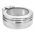 WNK from Steelite International Diva 5.5 Qt. 2/3 Size Round Stainless Steel Induction Chafer with Hinged, Soft-Close Glass Lid 5370S554 WNK from Steelite International Diva 5.5 Qt. 2/3 Size Round Stainless Steel Induction Chafer with Hinged, Soft-Close Glass Lid 5370S554