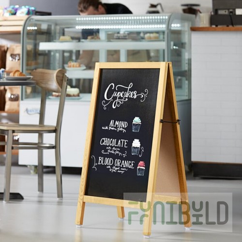 Choice A-Frame Marker Board Sidewalk Sign - Natural Oak Wood - 20