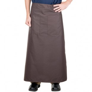 Intedge Brown Poly-Cotton Bistro Apron with 2 Pockets - 38 Intedge Brown Poly-Cotton Bistro Apron with 2 Pockets - 38