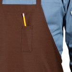 Uncommon Chef 3004 Brown Customizable Poly-Cotton Twill Bib Apron with 3 Pockets - 34