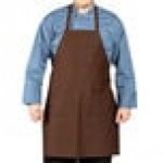 Uncommon Chef 3004 Brown Customizable Poly-Cotton Twill Bib Apron with 3 Pockets - 34