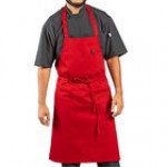 Uncommon Chef 3004 Brown Customizable Poly-Cotton Twill Bib Apron with 3 Pockets - 34