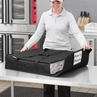 Choice Insulated Pizza Delivery Bag, Black Nylon, 24