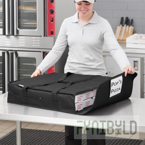 Choice Insulated Pizza Delivery Bag, Black Nylon, 24