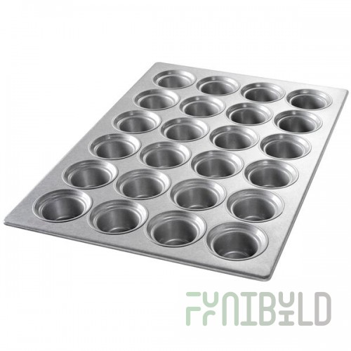 Chicago Metallic 43026 24 Cup 7.3 oz. Glazed Aluminized Steel Jumbo Crown Muffin Pan - 17 7/8