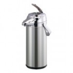 Service Ideas Signa-Air 2.2 Liter Stainless Steel Lined Black and Chrome Airpot with Lever and Flavor Indicator Tabs ENALS22SCHBL