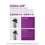 Service Ideas Signa-Air 2.2 Liter Stainless Steel Lined Black and Chrome Airpot with Lever and Flavor Indicator Tabs ENALS22SCHBL