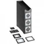 KleanTake by ServSense Black Countertop Slim Cup Dispenser Cabinet with 6 Fast-Changing Gaskets - 3 Slot