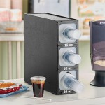 KleanTake by ServSense Black Countertop Slim Cup Dispenser Cabinet with 6 Fast-Changing Gaskets - 3 Slot