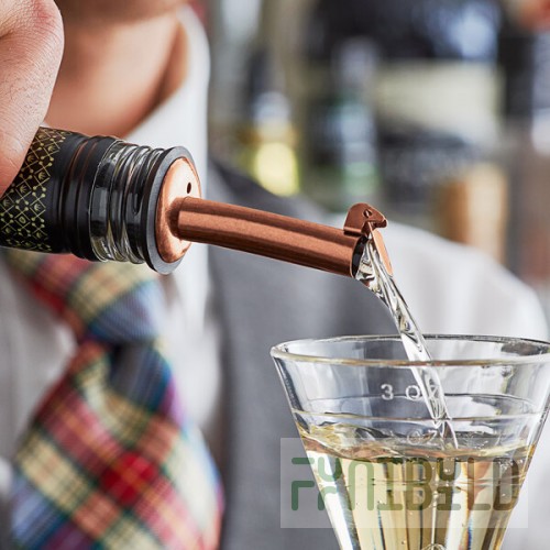 Acopa Copper Liquor Pourer with Flip Cap - 12/Pack