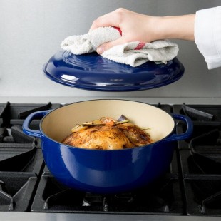 Lodge EC6D32 6 Qt. Indigo Enameled Cast Iron Dutch Oven Lodge EC6D32 6 Qt. Indigo Enameled Cast Iron Dutch Oven