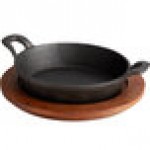 Valor 25 oz. Pre-Seasoned Mini Cast Iron Casserole Dish with Rustic Chestnut Finish Rubberwood Underliner Valor 25 oz. Pre-Seasoned Mini Cast Iron Casserole Dish with Rustic Chestnut Finish Rubberwood Underliner