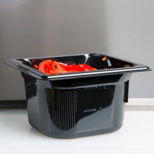 Vollrath 8064420 Super Pan® 1/6 Size Black Polycarbonate Food Pan - 4 Vollrath 8064420 Super Pan® 1/6 Size Black Polycarbonate Food Pan - 4