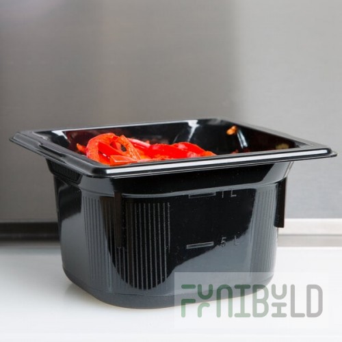 Vollrath 8064420 Super Pan® 1/6 Size Black Polycarbonate Food Pan - 4