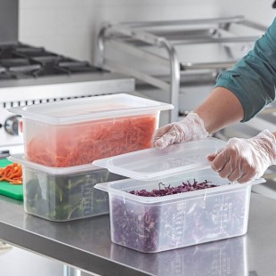 San Jamar MP13 ModPan 1/3 Size Translucent Polypropylene Food Pan with Lid - 5 1/2