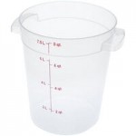 Carlisle 22 Qt. White Round Polyethylene Food Storage Container with Blue Graduations Carlisle 22 Qt. White Round Polyethylene Food Storage Container with Blue Graduations