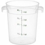 Carlisle 22 Qt. White Round Polyethylene Food Storage Container with Blue Graduations Carlisle 22 Qt. White Round Polyethylene Food Storage Container with Blue Graduations