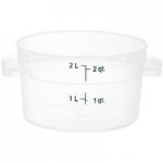 Carlisle 22 Qt. White Round Polyethylene Food Storage Container with Blue Graduations Carlisle 22 Qt. White Round Polyethylene Food Storage Container with Blue Graduations