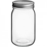 Choice 8 oz. Half-Pint Regular Mouth Glass Canning / Mason Jar with Silver Metal Lid and Band - 12/Case