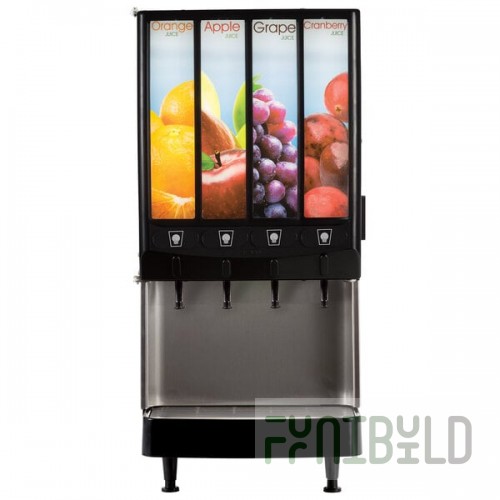 Bunn 37300.0079 JDF-4S 4 Flavor Cold Beverage Push Button Juice Dispenser with LED Graphics - 120V