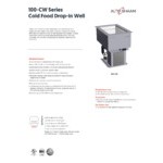 Alto-Shaam 100-CW/R 1 Pan Refrigerated Drop-In Cold Food Well - Remote Compressor Alto-Shaam 100-CW/R 1 Pan Refrigerated Drop-In Cold Food Well - Remote Compressor