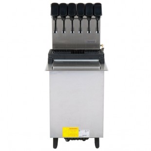 Servend 2705936 DI-1522 6 Valve Sanitary Lever Drop-In Beverage Dispenser with 60 lb. Ice Storage and Internal Carbonator