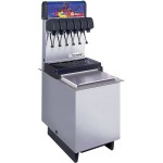 Servend 2705936 DI-1522 6 Valve Sanitary Lever Drop-In Beverage Dispenser with 60 lb. Ice Storage and Internal Carbonator